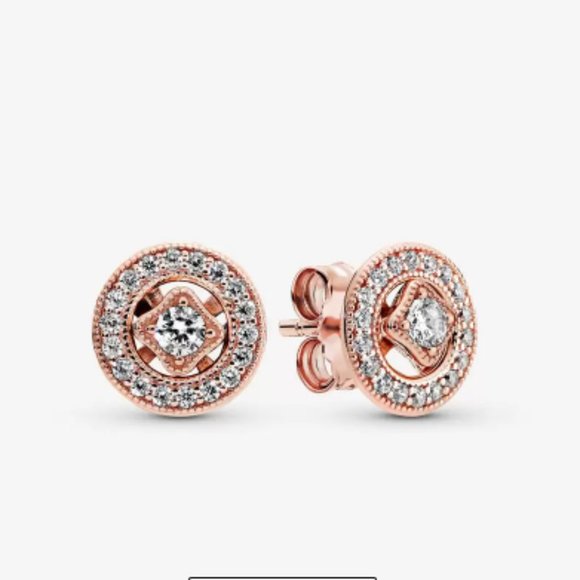 Pandora Circle Stud Earrings in Rose Gold - Picture 9 of 10